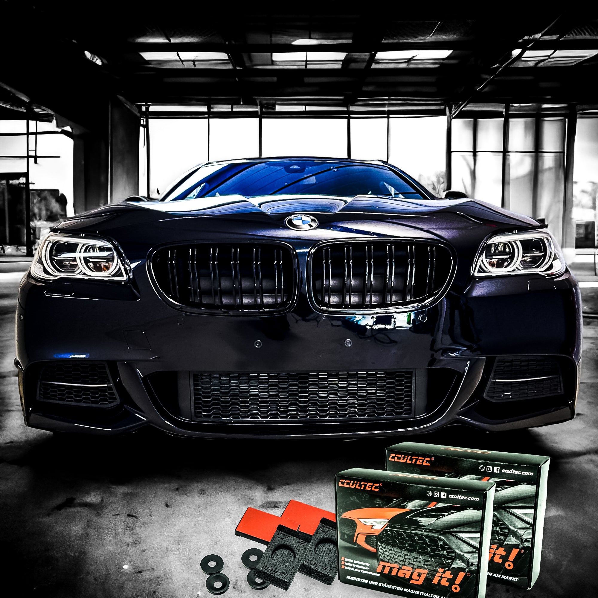 mag it! V3 carbon  - Der kleinste & sicherste Magnetkennzeichenhalter mit TÜV-Gutachten! 2er Set für ein Auto