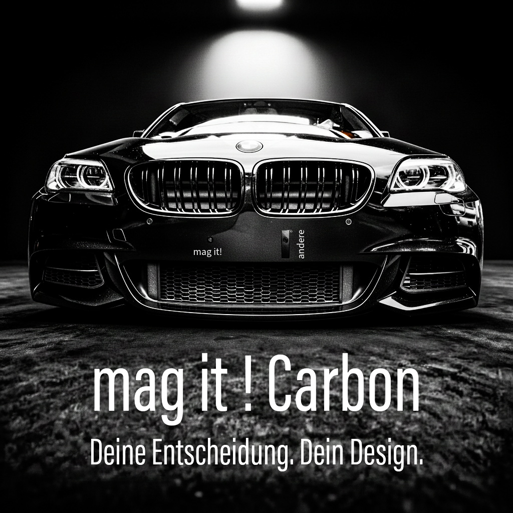 mag it! V3 carbon  - Der kleinste & sicherste Magnetkennzeichenhalter mit TÜV-Gutachten! 2er Set für ein Auto